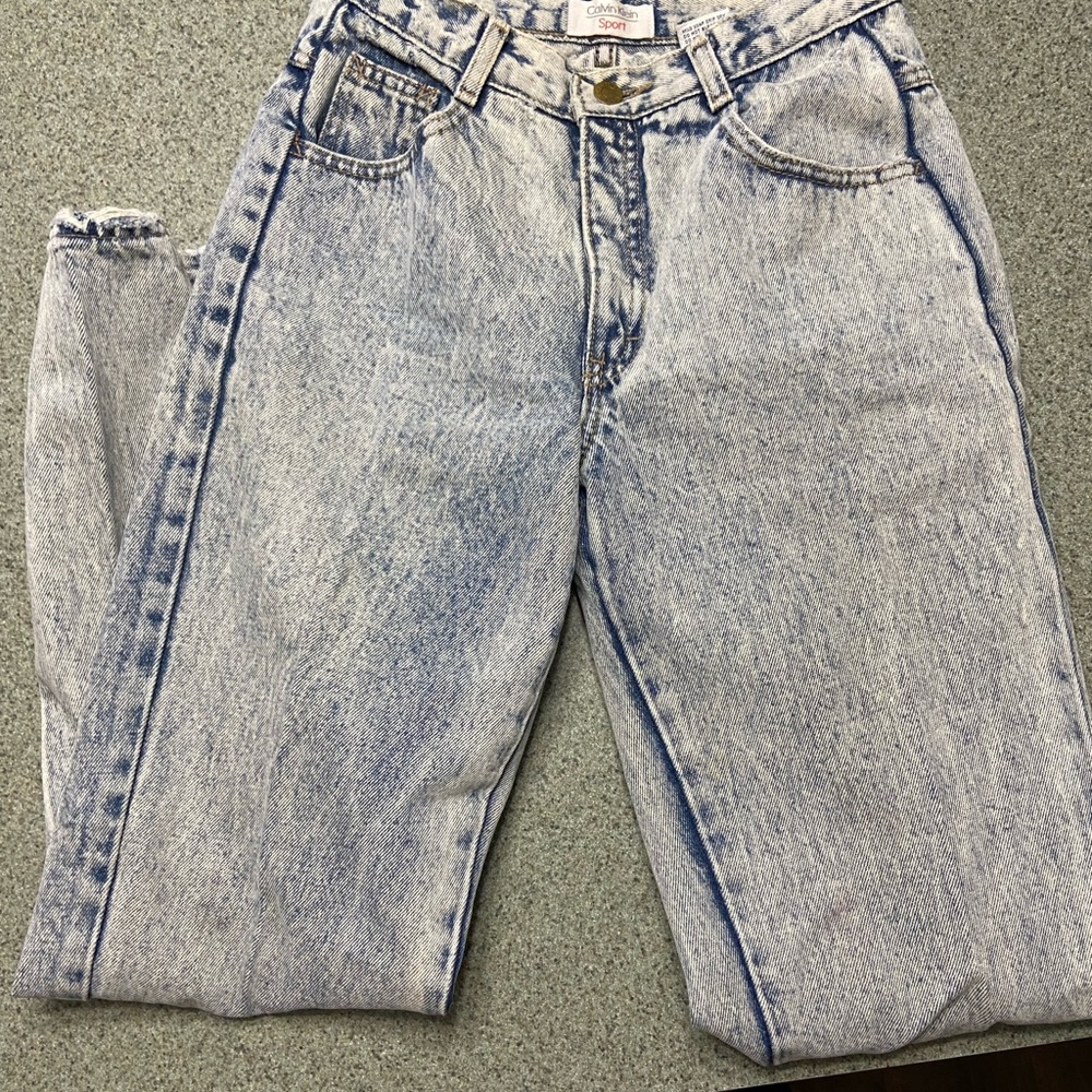 Vintage Calvin Klein Sport High Rise Acid Wash Jeans 80s 90s Tapered